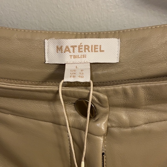 NWT Matériel Vegan Leather Pants w pleat - Picture 7 of 7